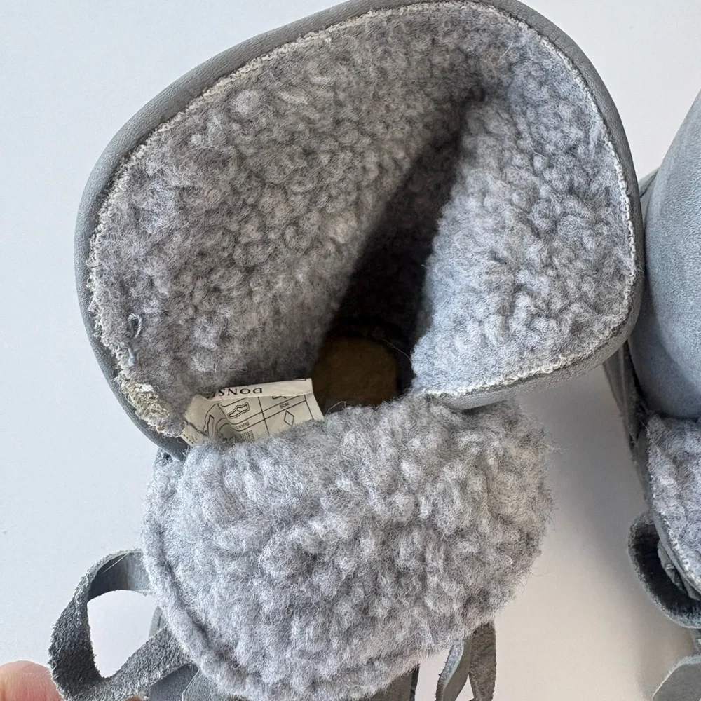 Donsje Pina Grey Nubuck Booties Size 12-18 months